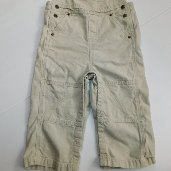 Gymboree Toddler Boys 2T Beige Overalls Bulldog Patch - Picture 5 of 11